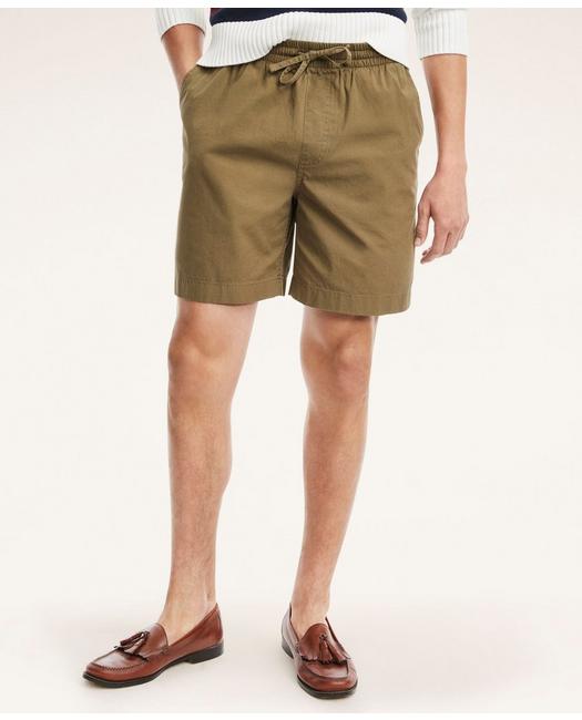 Brooks Brothers Men's Stretch Cotton Ripstop Shorts Olive