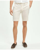 Brooks Brothers Men's Washed Stretch Cotton Seersucker Shorts Khaki