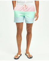 Brooks Brothers Men's 5" Stretch Montauk Pastel Swim Trunks Multicolor