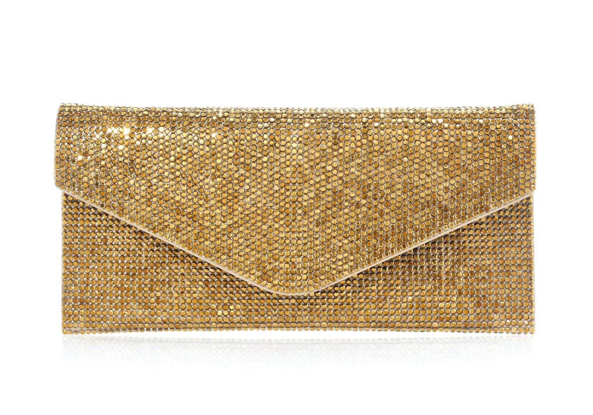 Judith Leiber Couture Judith Leiber Envelope Crystal Gold Clutch