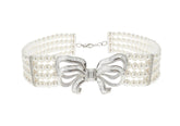 Judith Leiber Couture Bow Choker Pearl Choker Necklace