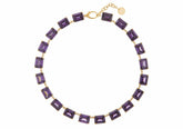 Judith Leiber Couture Gem Collet Necklace Purple