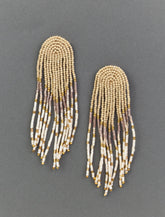 Lucky Brand Natural Beaded Statement Earring Gold