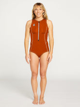 Volcom Modulator 1mm Front Zip Women's Short John Wetsuit Burnt Orange