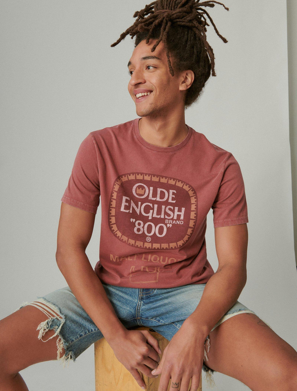 Lucky Brand Old English Tee Burnt Russet