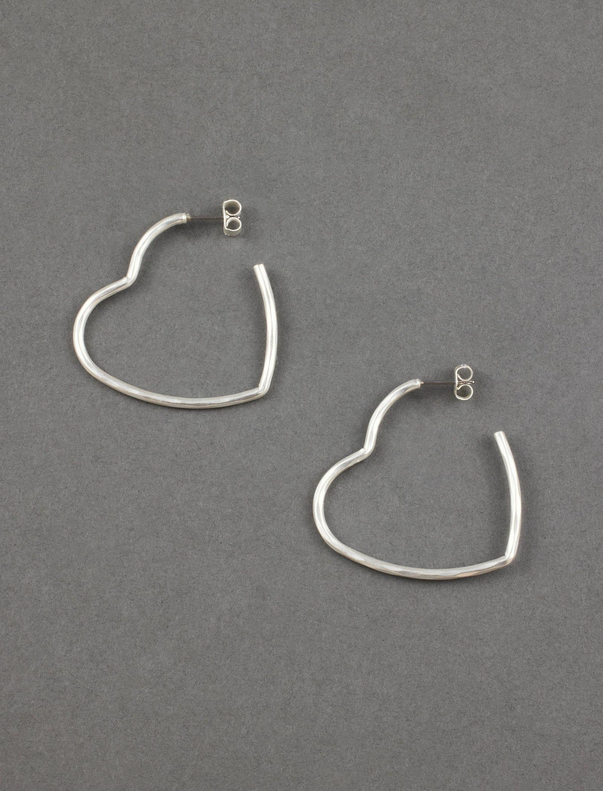 Lucky Brand Open Heart Hoop Earring Silver