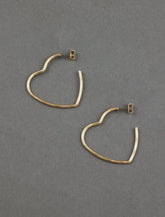 Lucky Brand Open Heart Hoop Earring Gold