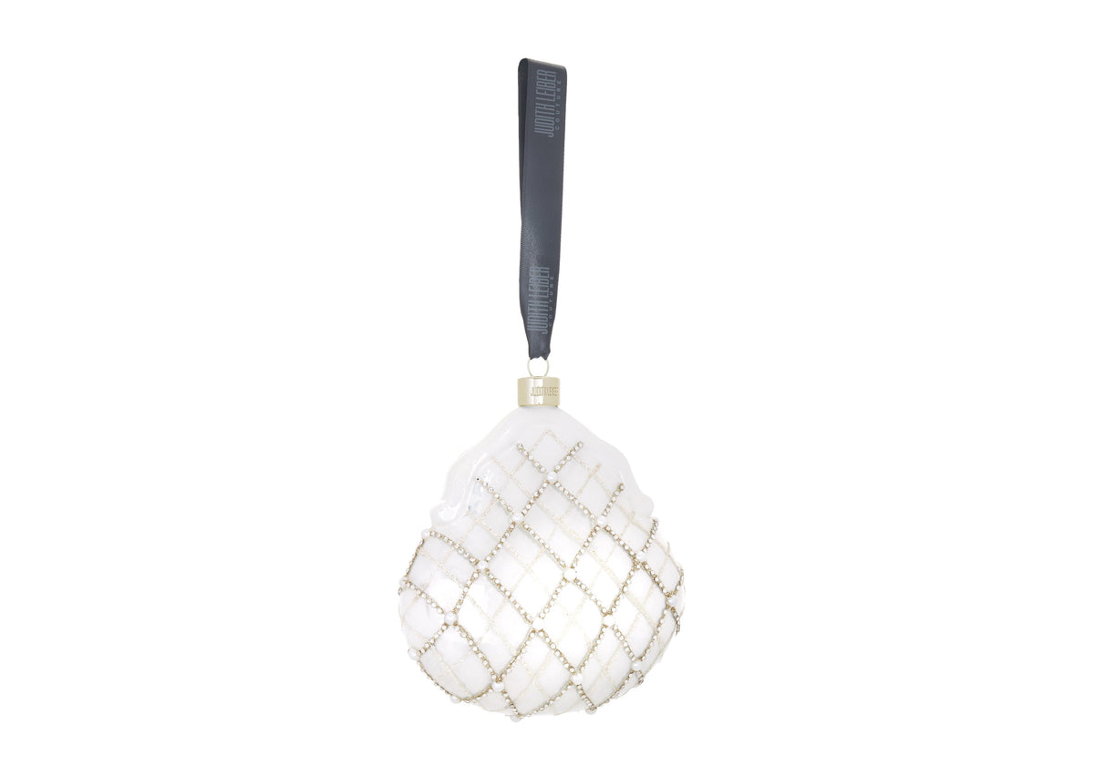 Judith Leiber Couture 60th Anniversary Celebration Tree Ornament Chatelaine Pearly Grid