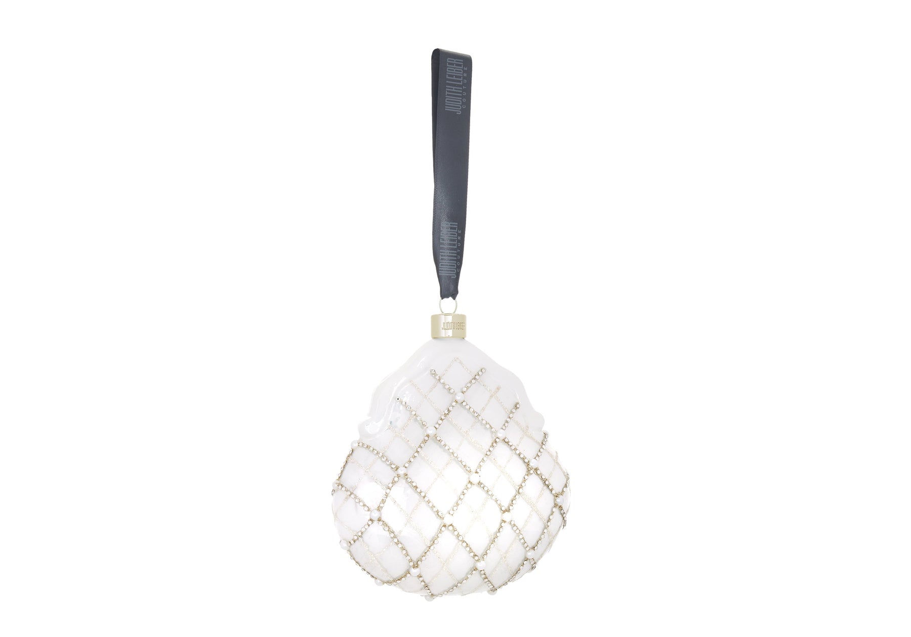 Judith Leiber Couture 60th Anniversary Celebration Tree Ornament Chatelaine Pearly Grid