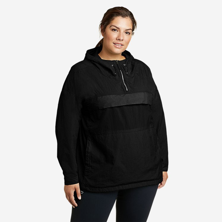 Eddie Bauer Plus Size Women's WindPac Pullover - Black