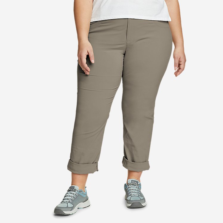 Eddie Bauer Plus Size Women's Sightscape Horizon Convertible Roll-Up Pants - Stone