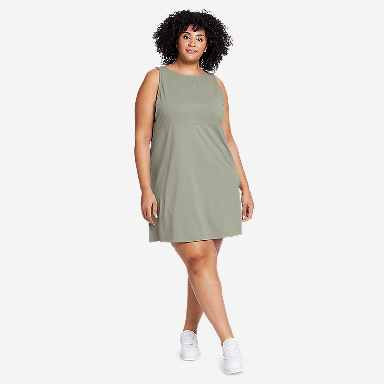 Eddie Bauer Plus Size Women's Aster Sleeveless Empire-Waist Dress - Sage