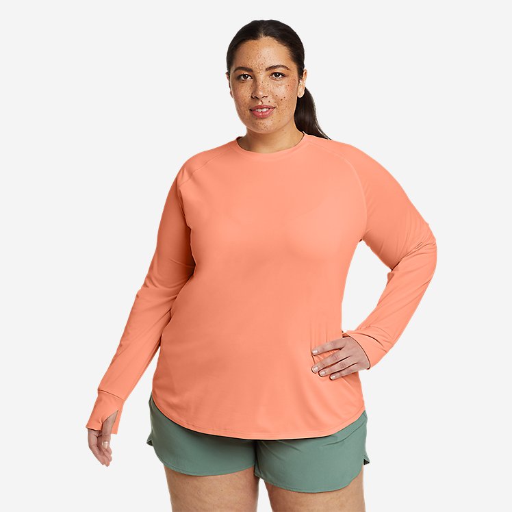 Eddie Bauer Plus Size Women's Solarfoil Long-Sleeve Pullover - Dusty Coral