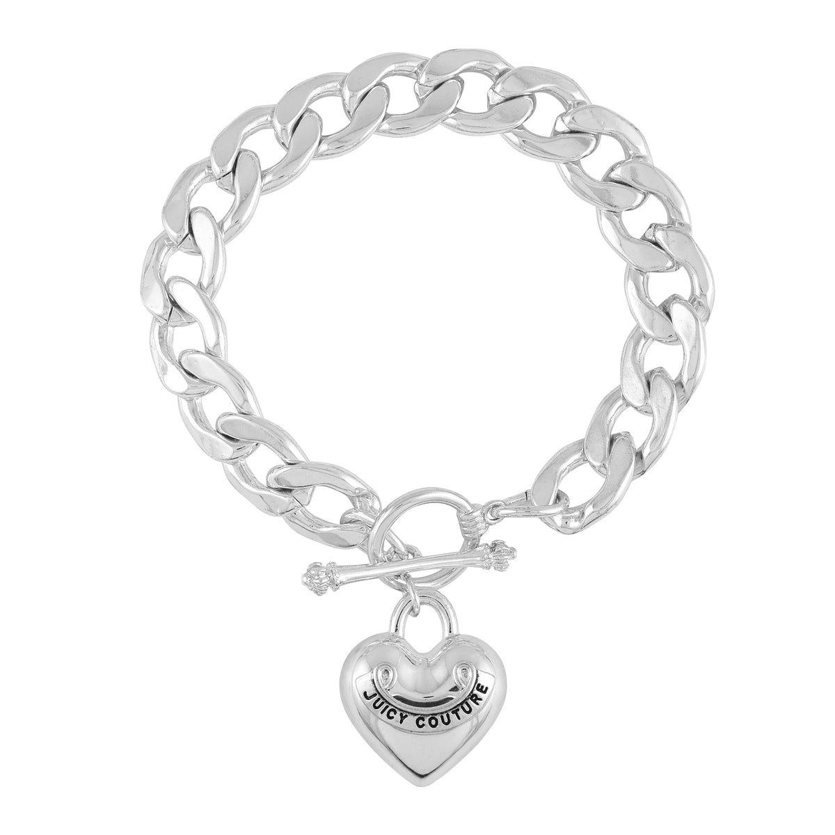 Juicy Couture Heart Pendant Bracelet Silver