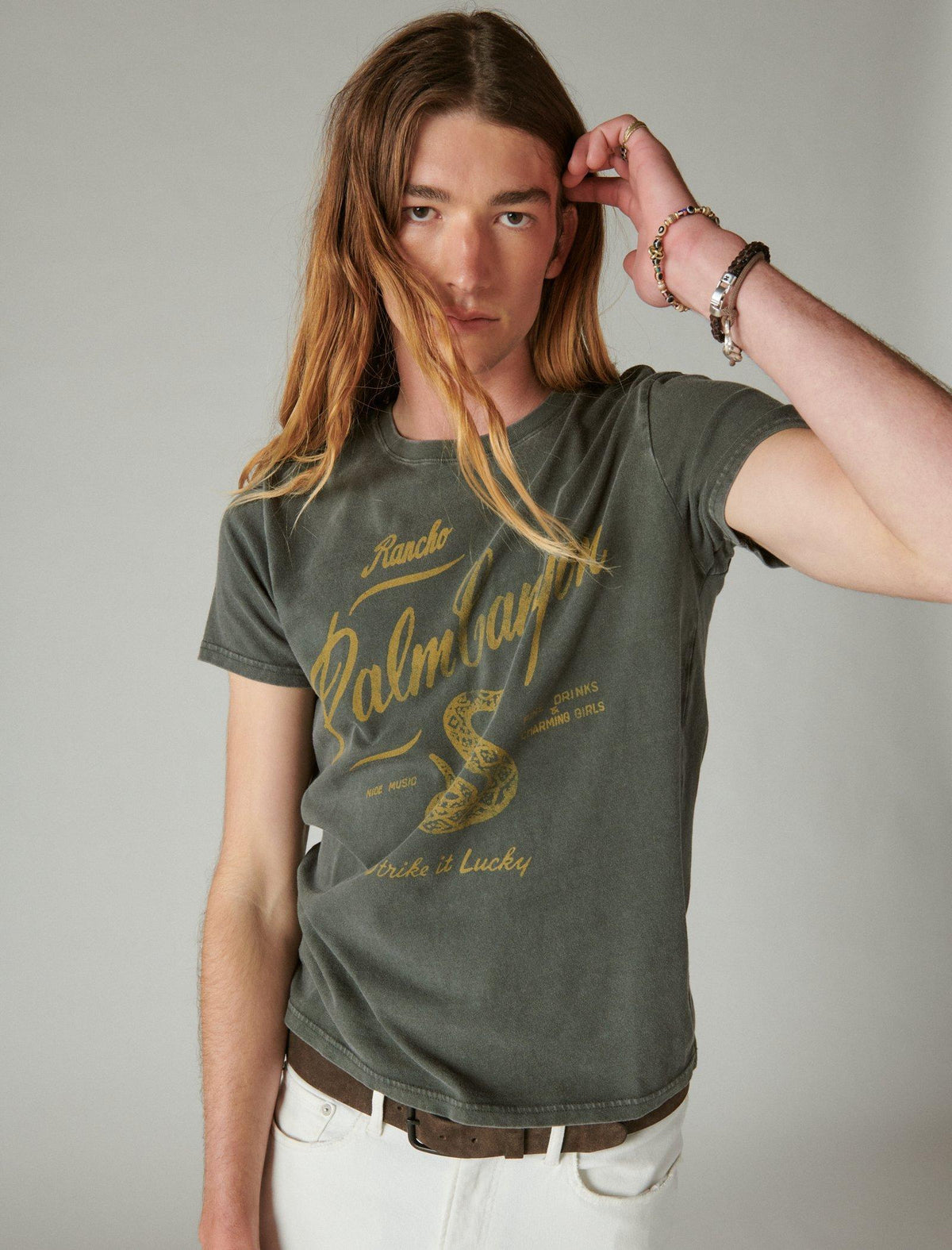 Lucky Brand Palm Canyon Tee - Men's Clothing Tops Shirts Tee Graphic T Shirts Raven