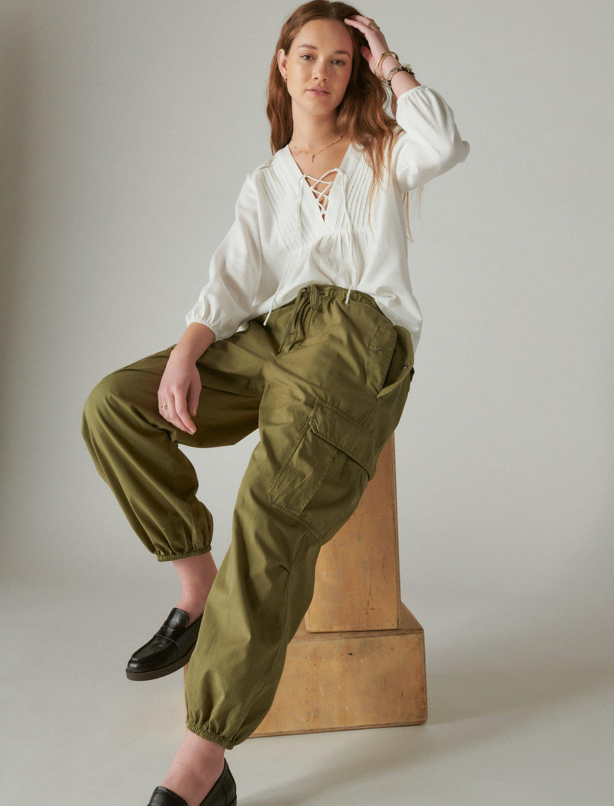 Lucky Brand Parachute Utility Pant Olive