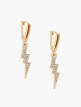 Lucky Brand Pave Lightening Bolt Earring Gold