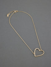 Lucky Brand Pave Open Heart Pendant Gold