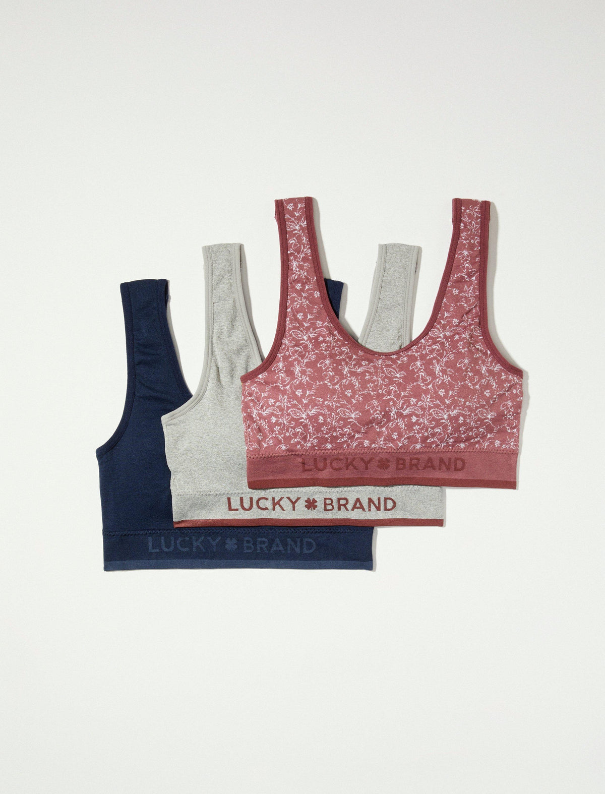 Lucky Brand Printed Logo Bra Medium Light Purple