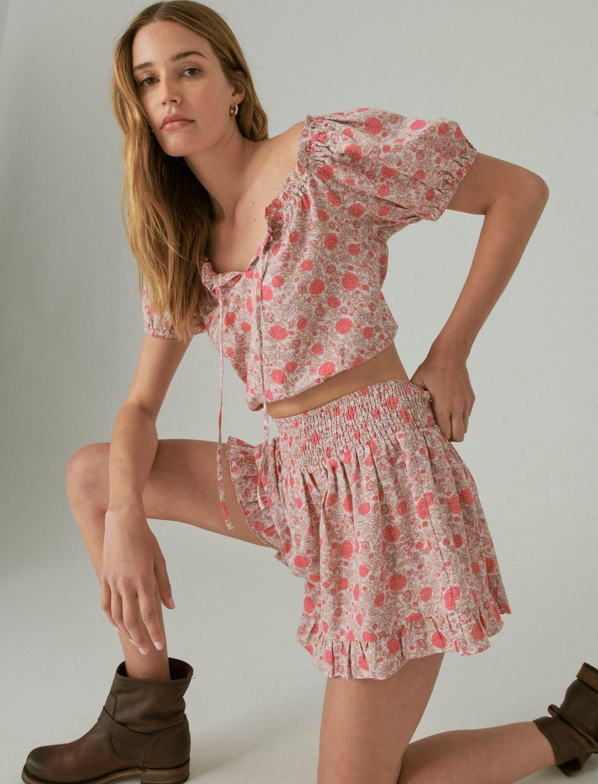 Lucky Brand Printed Matchback Short - Women's Shorts Denim Jean Short Pink Multi