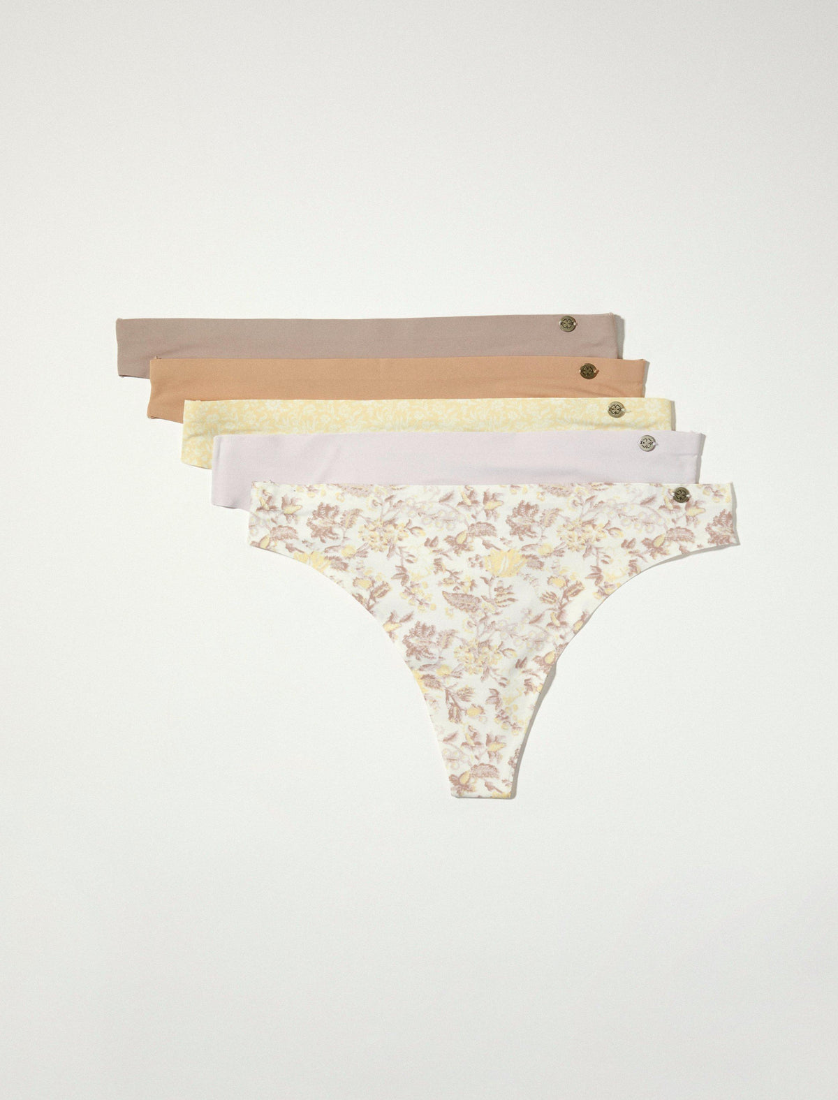 Lucky Brand Printed Thong 5Pk Buff