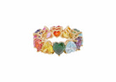 Judith Leiber Couture Large Heart Gem Eternity Band Multicolor