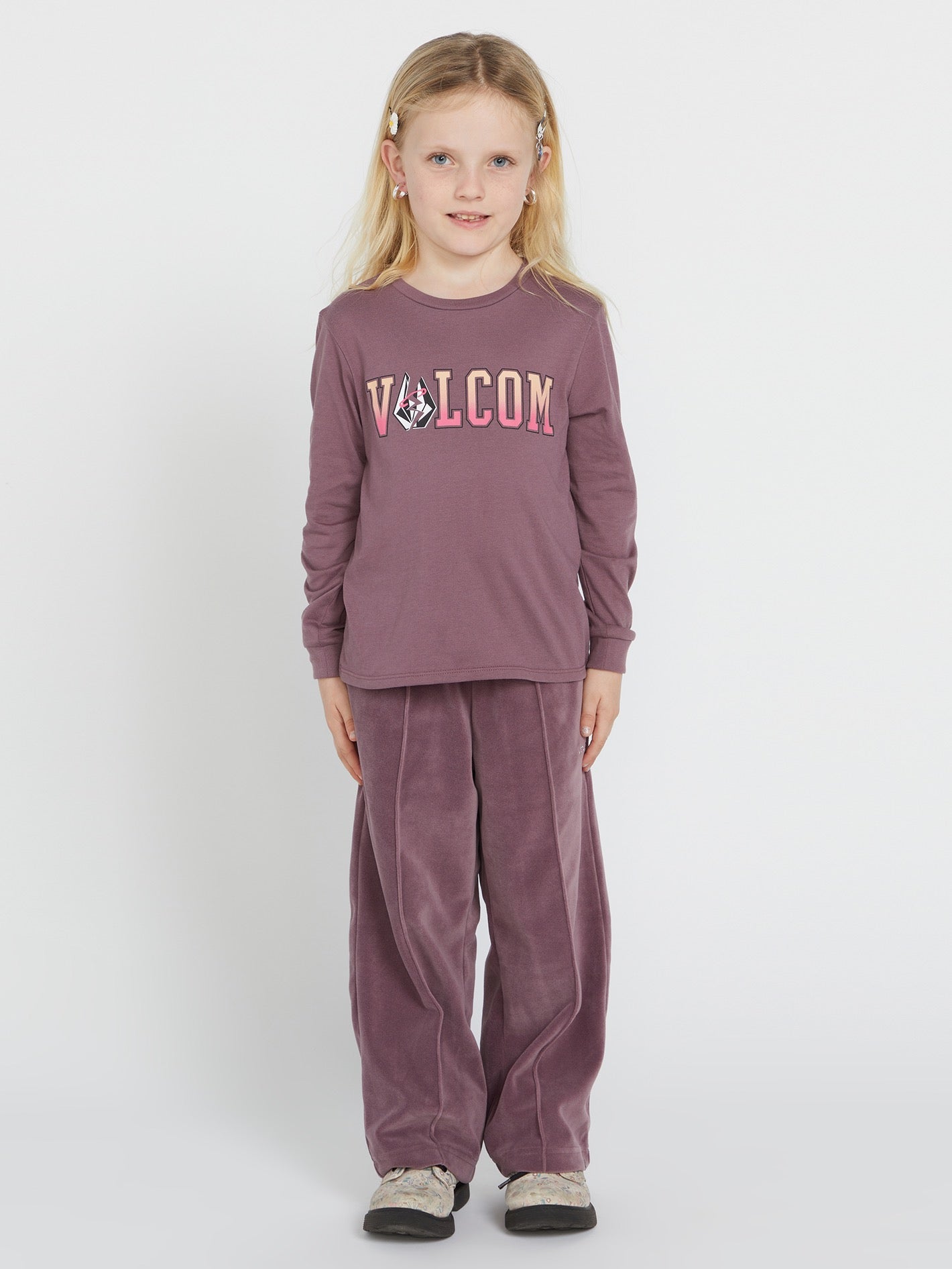 Volcom Girls Made From Stoke Long Sleeve Shirt Acai