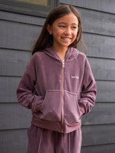 Volcom Girls Lived In Lounge Velour Zip Fleece Jacket Acai