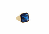 Judith Leiber Couture Gem Signet Ring Blue 8