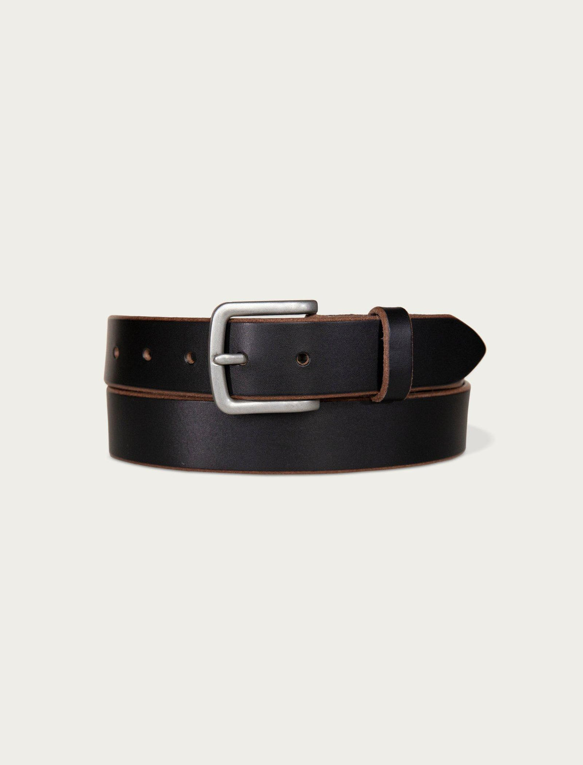 Lucky Brand Raw Cut Edged Leather Jean Belt Black