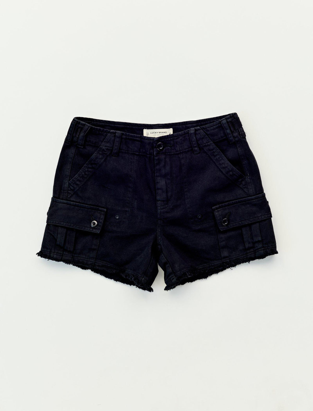 Lucky Brand Raw Hem Utility Short - Women's Shorts Denim Jean Short Washed Black