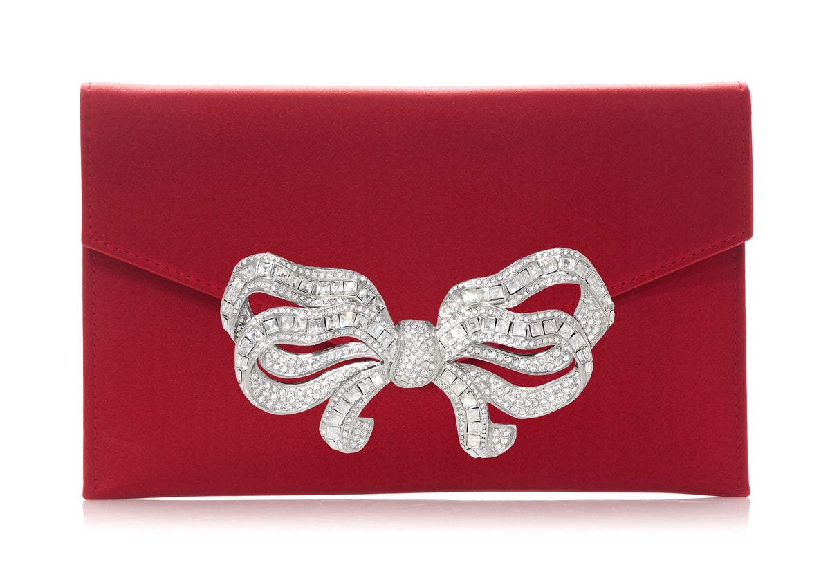 Judith Leiber Couture Judith Leiber Red Satin Bow Envelope