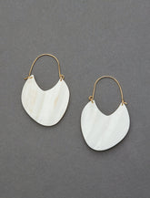 Lucky Brand Shell Hoop Earring Gold