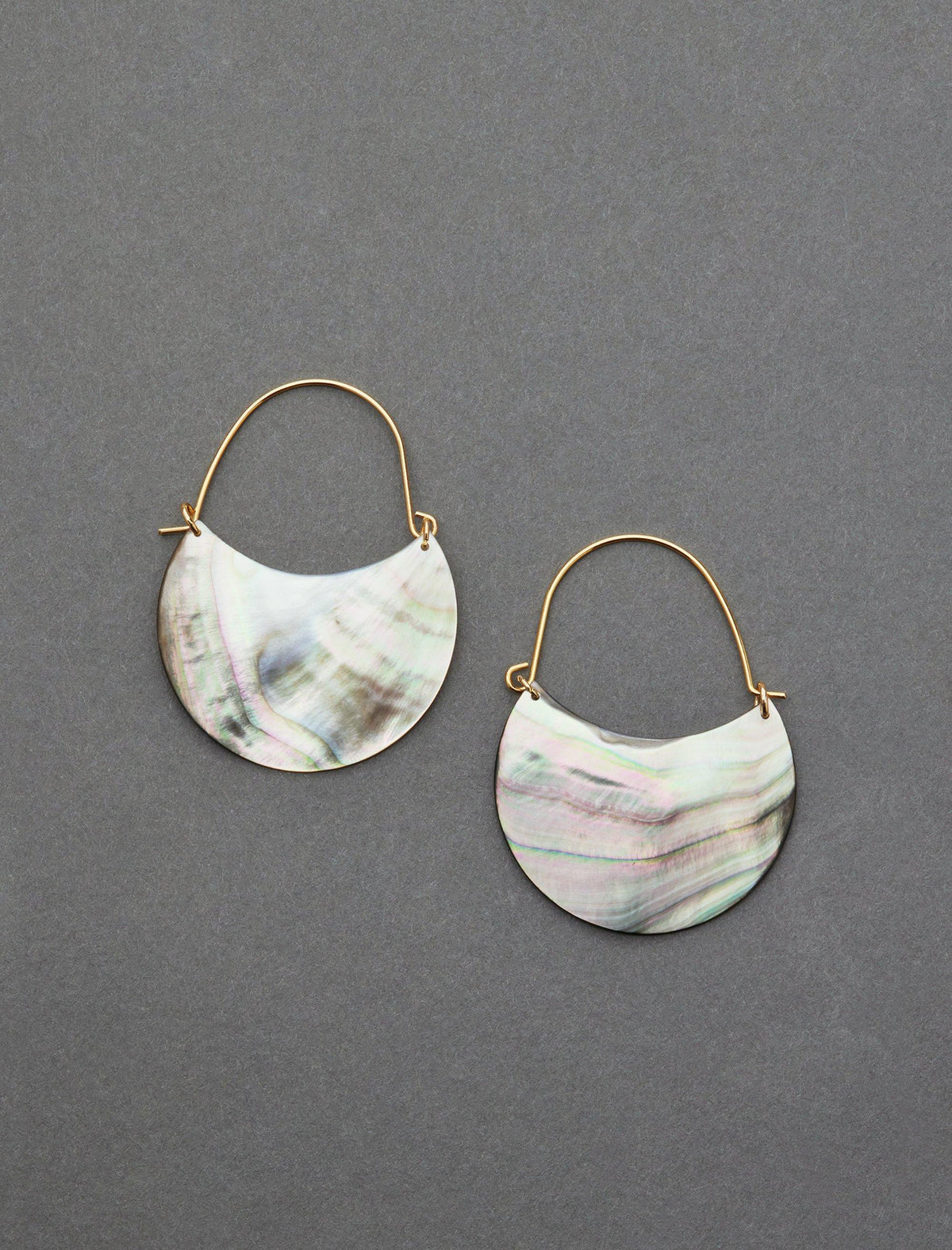 Lucky Brand Shell Hoop Earring Gold