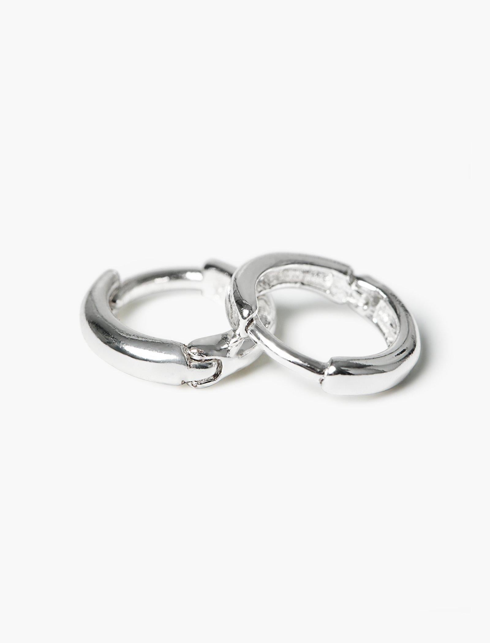 Lucky Brand Hoop Huggie Earrings Silver