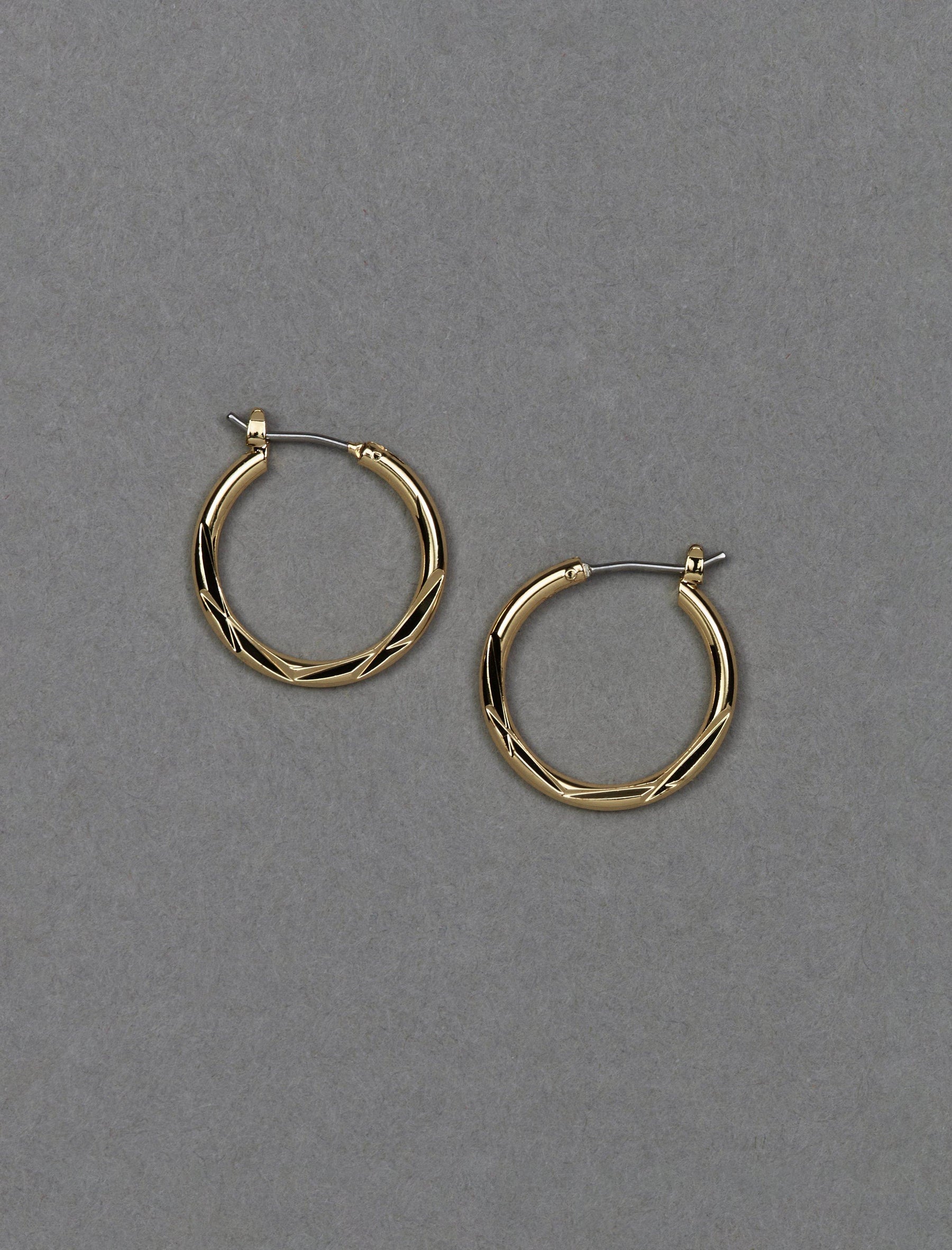 Lucky Brand Small Twist Hoop Gold