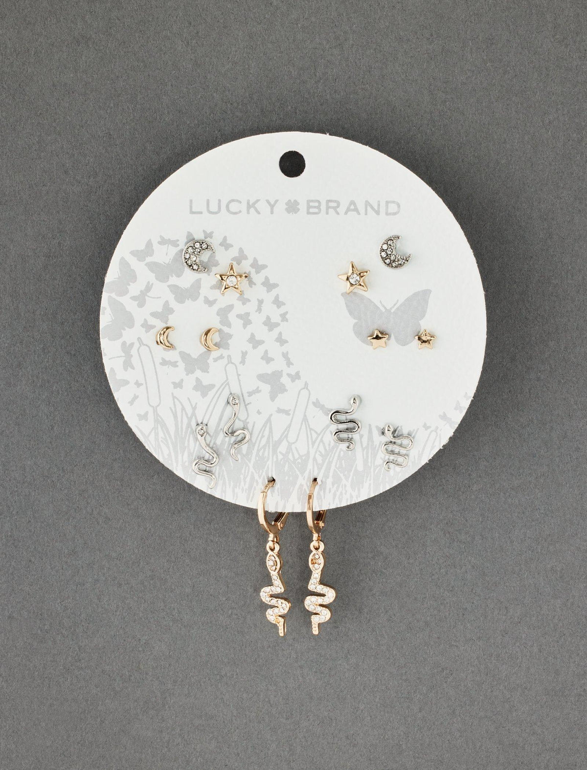 Lucky Brand Snake Earring Set Two Tone