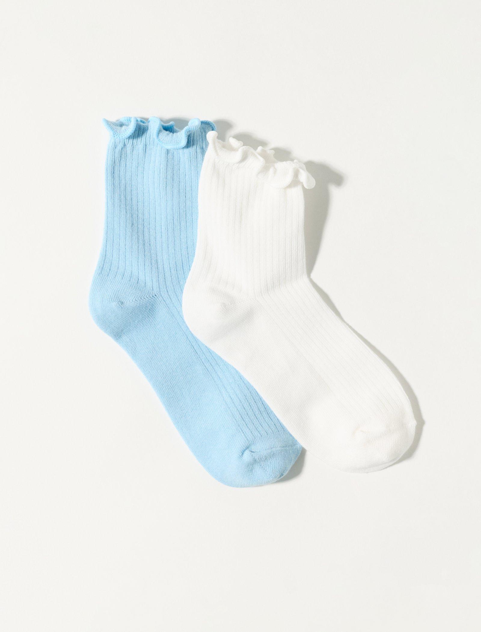 Lucky Brand Solid Ruffle Crew Sock Multi