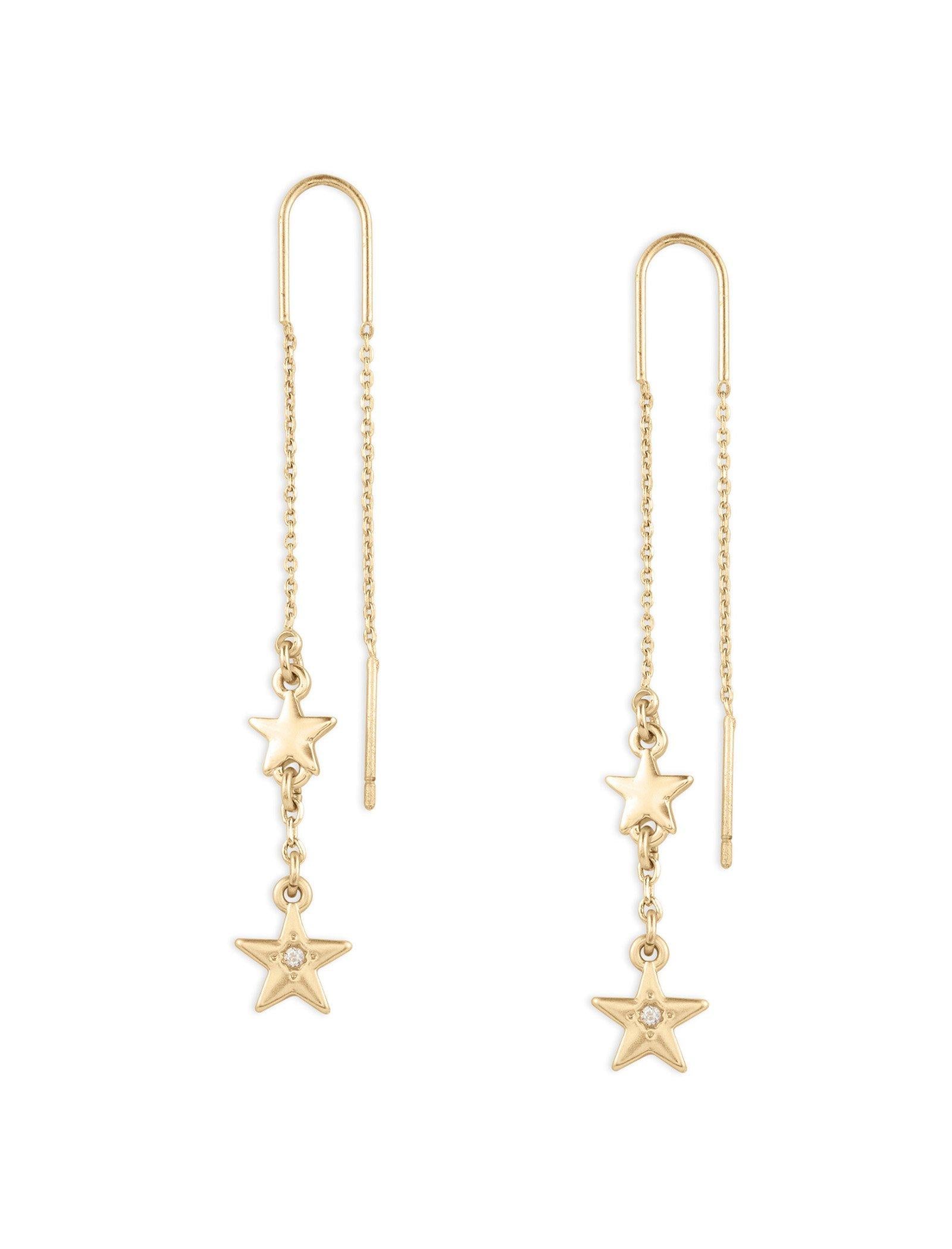 Lucky Brand Star Threader Earring Gold