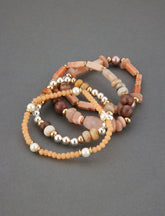 Lucky Brand Statement Beaded Bracelet Set Two Tone