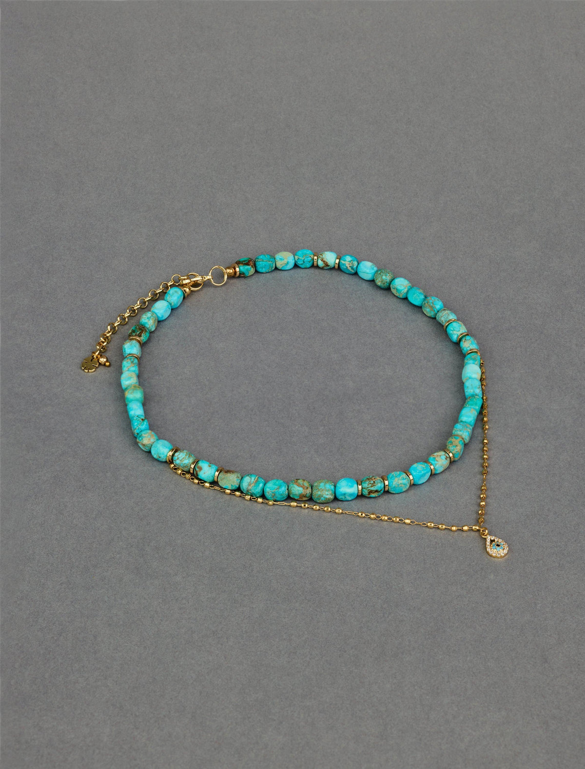 Lucky Brand Statement Turquoise Collar Necklace Gold