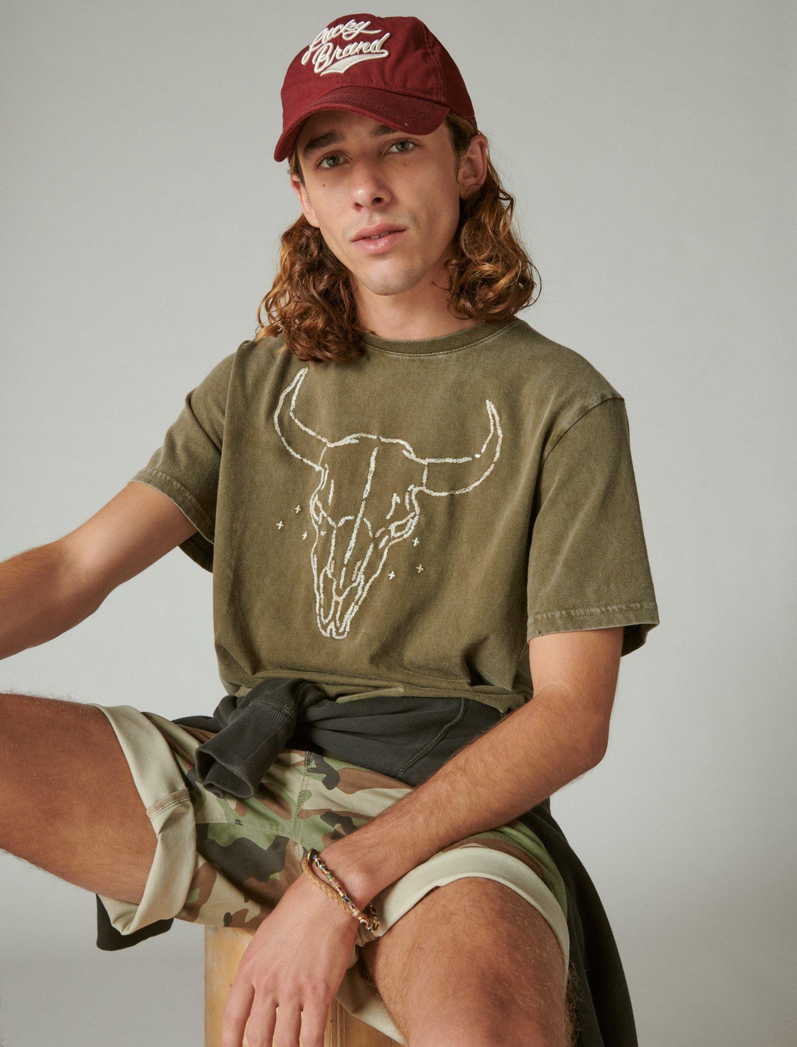 Lucky Brand Steer Skull Tee Beech