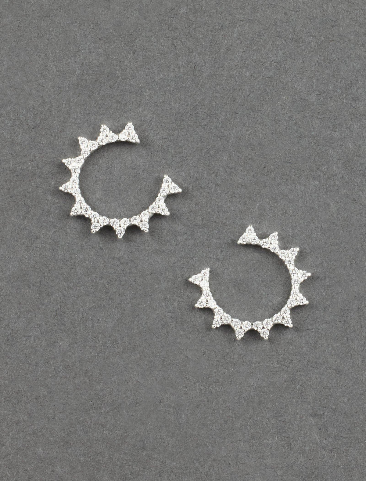 Lucky Brand Sterling  Pave Circle Stud Silver