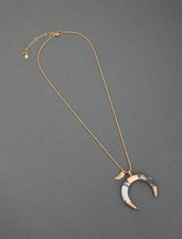 Lucky Brand Stone Horn Pendant Gold