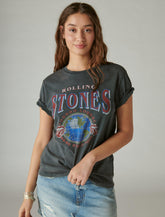 Lucky Brand Stones Voodoo Lounge Boyfriend Tee - Women's Clothing Tops Shirts Tee Graphic T Shirts Jet Set