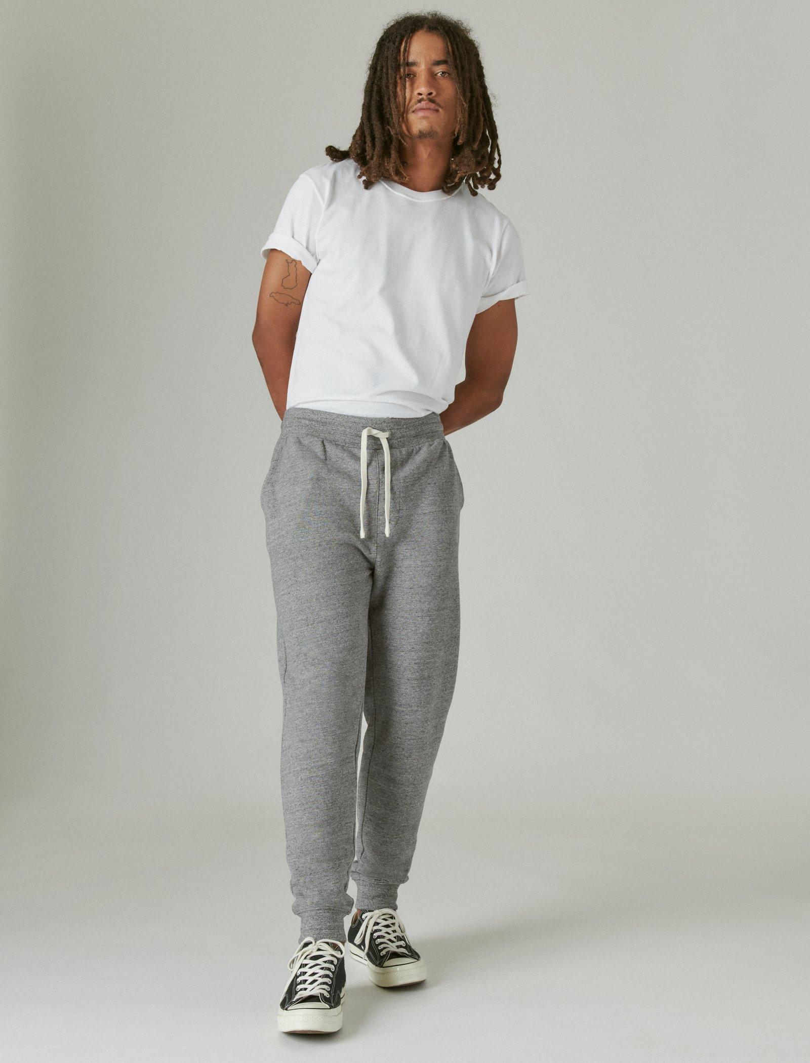 Lucky Brand Sueded Terry Jogger Heather Grey