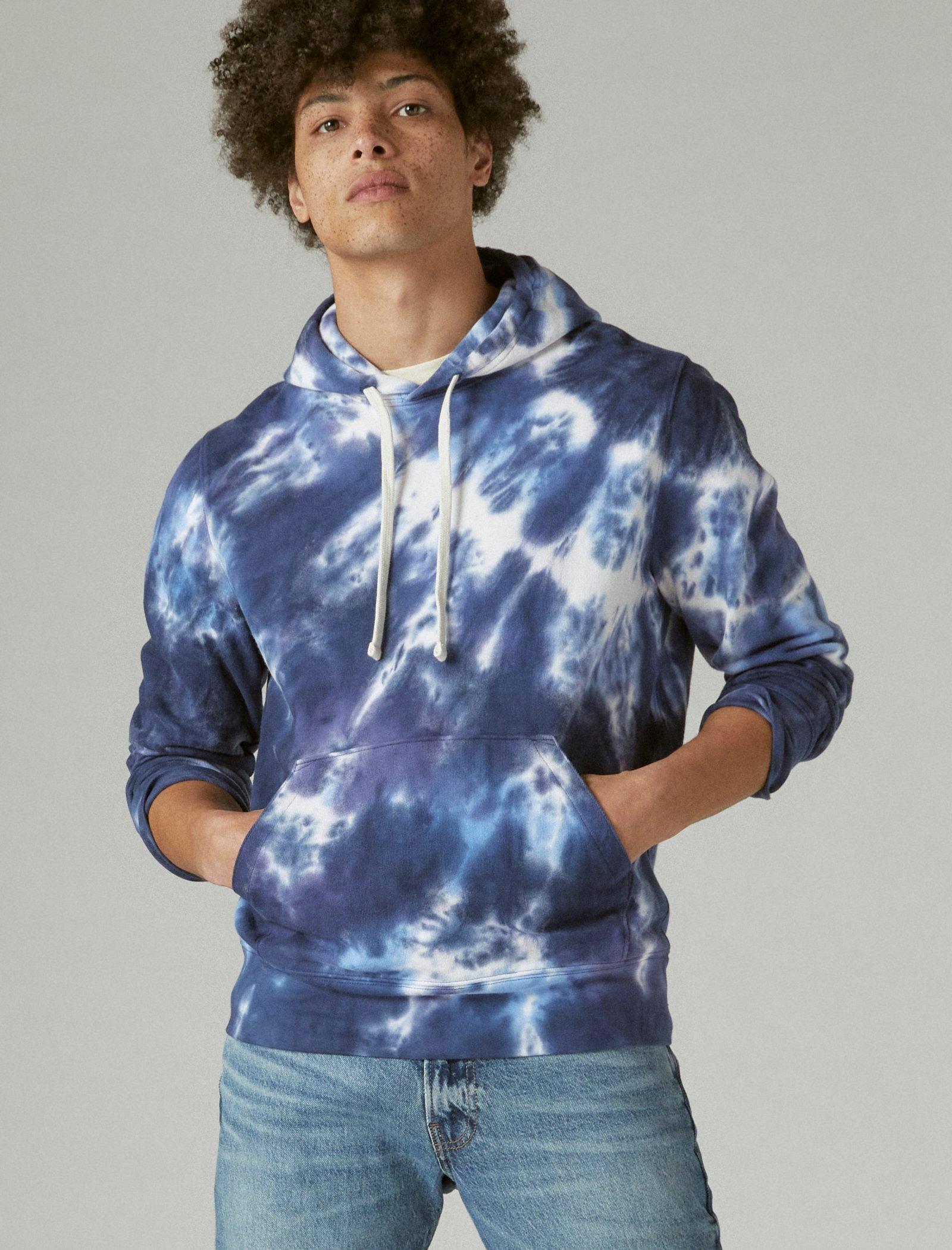 Lucky Brand Sueded Terry Tie Dye Hoodie Multi