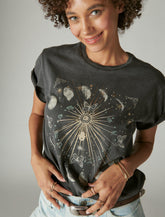 Lucky Brand Sun Boyfriend Tee Jet Black