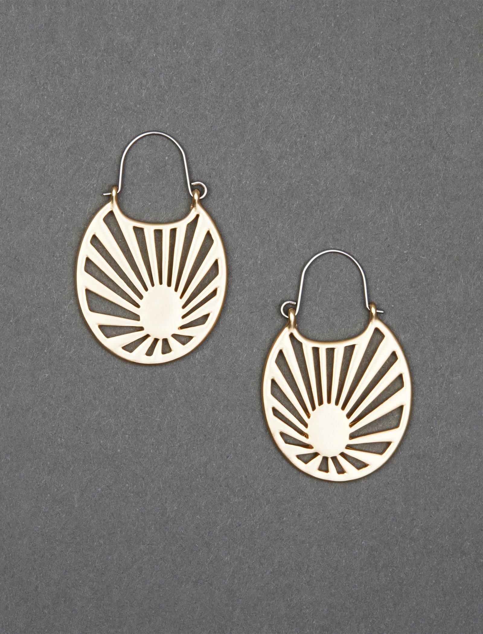 Lucky Brand Sun Ray Hoop Earring Gold