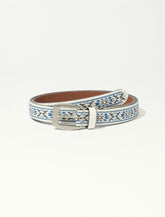 Lucky Brand Sweet Blue Embroidered Belt White